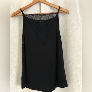 black high neck lace tank top